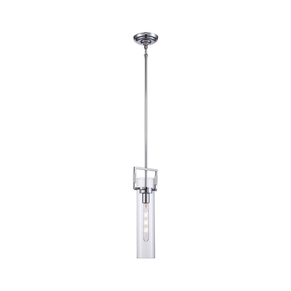 Polished Chrome Glass Mini Pendant Light with LED
