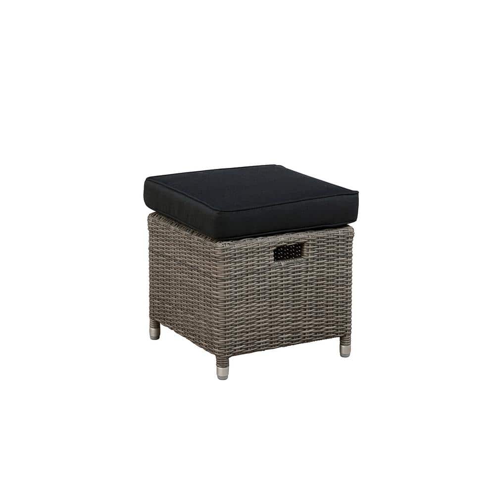 Gray Monaco 40'' All-Weather Wicker Outdoor Recliner with Ottoman