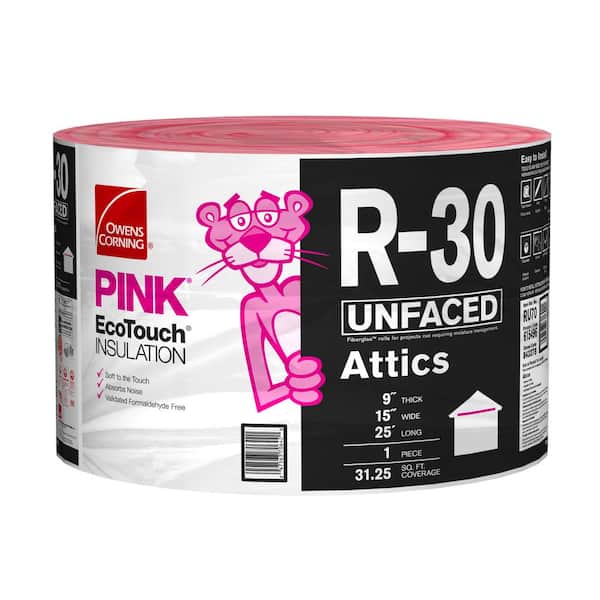 Owens Corning R 30 Pink Unfaced Fiberglass Insulation Roll 15 In X 25 Ft Ru70 The Home Depot