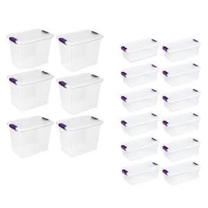 27 qt. Clear Storage Tote Container (6-Pack) + 6 qt. Box (12-Pack)