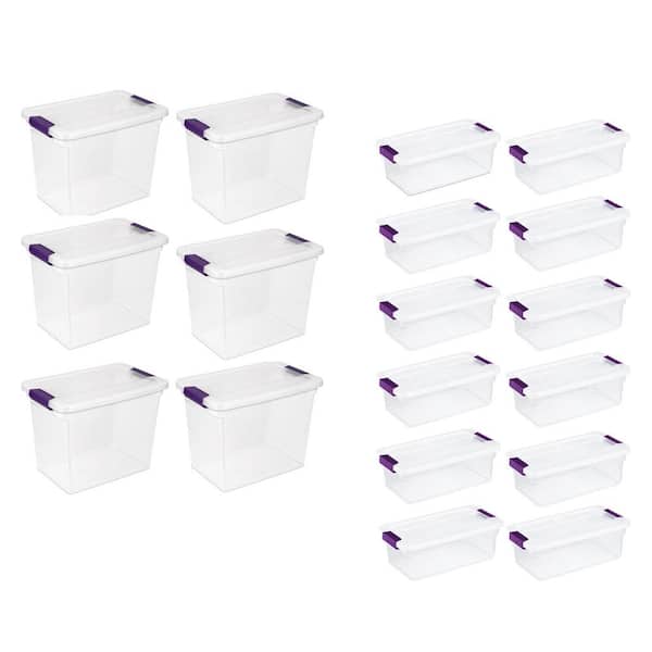 27 qt. Clear Storage Tote Container (6-Pack) + 6 qt. Box (12-Pack)