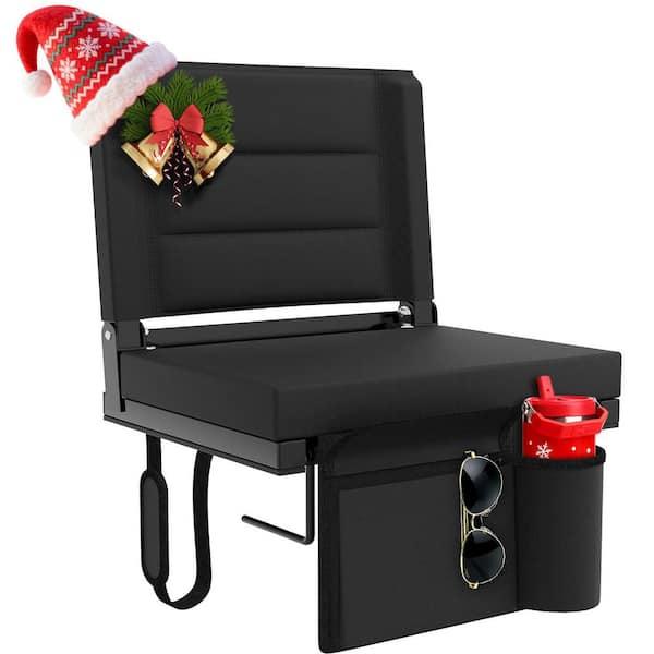 Stadium Seat for Bleachers with Back Support, Non-Slip Bottom, 400 lbs Support, Shoulder Strap & Storage Pockets