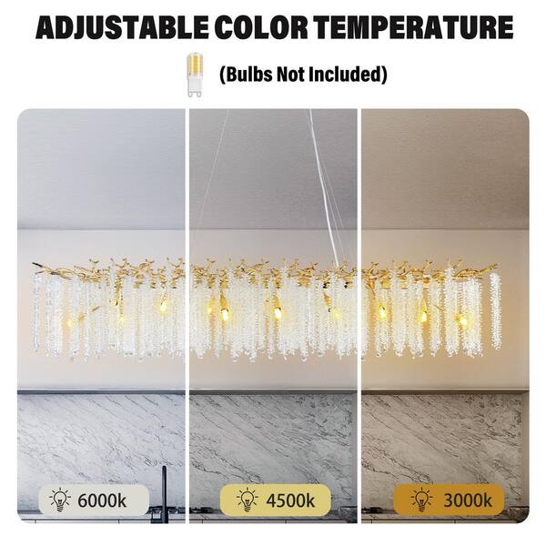 YUYI 16-Light Gold Chandelier, Luxury Flush Mount Chandelier