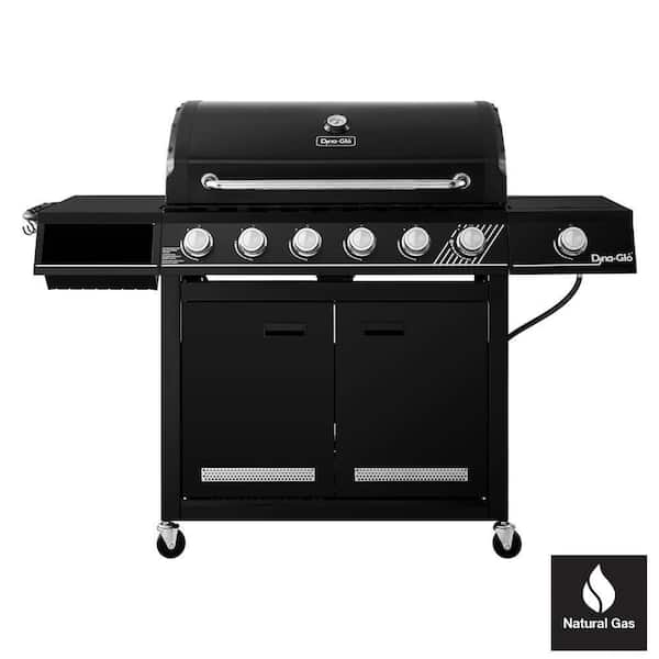 Dyna-Glo 6-Burner Natural Gas Grill in Matte Black with TriVantage Multi-Functional Cooking System