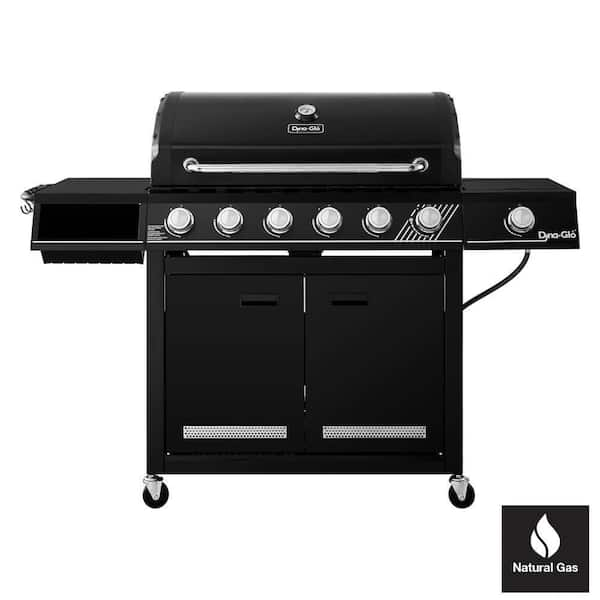 Dyna Glo 6 Burner Natural Gas Grill in Matte Black with TriVantage Multi Functional Cooking System DGH563CRN D The Home Depot