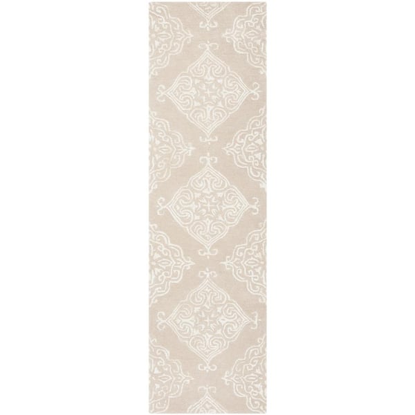 Glamour Beige/Ivory 2 ft. x 8 ft. Floral Runner Rug