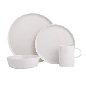 Chopin 4 Piece White Porcelain Dinnerware Place Setting w/Mug (Serving Set for 1)