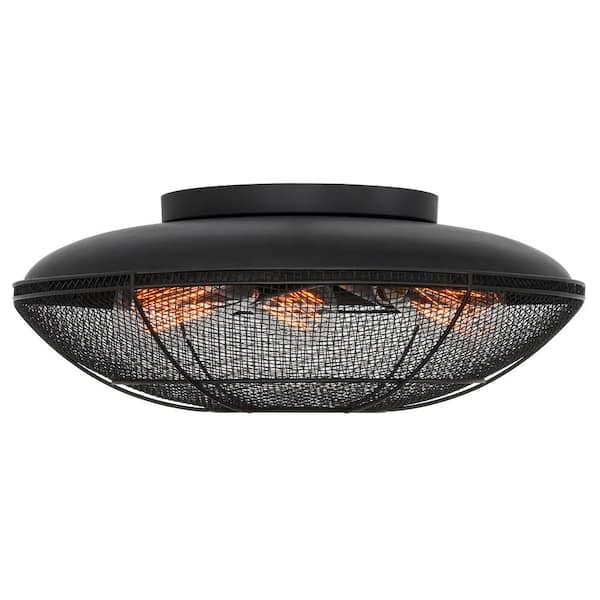 Kira Home Hunter 16.25 in. 60-Watt 3-Light Oil-Rubbed Bronze Industrial Flush Mount with Oil Rubbed Bronze Shade
