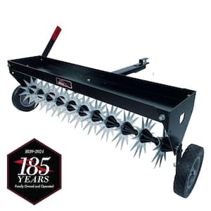40 in. Pull-Behind Spike Aerator with Transport Wheels for Lawn Tractors and Zero-Turn Mowers