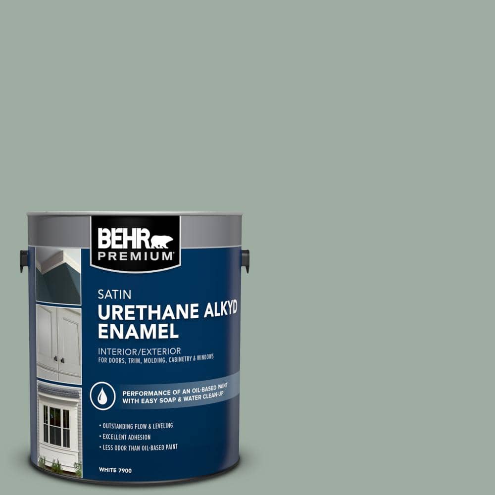 BEHR PREMIUM 1 gal. AE39 Danger Isle Urethane Alkyd Satin Enamel