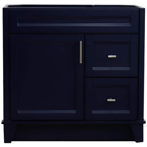 Bellaterra Home 36 in. W x 21.5 in. D Single Bath Vanity Cabinet Only in Blue (Cabinet Door on Left Side)
