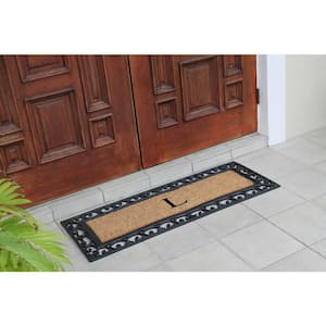 A1HC First Impression Myla 17.7 in. x 47.25 in. Monogrammed Rubber and Coir Monogrammed L Door Mat