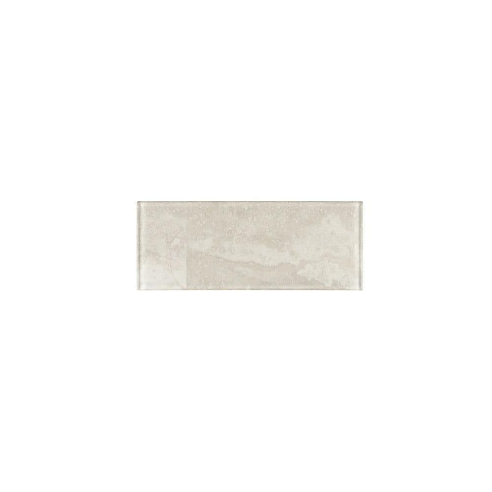 Take Home Tile Sample - Blurr Beige 4 in. x 6 in. Subway Gloss Glass price history on PriceWatchPro