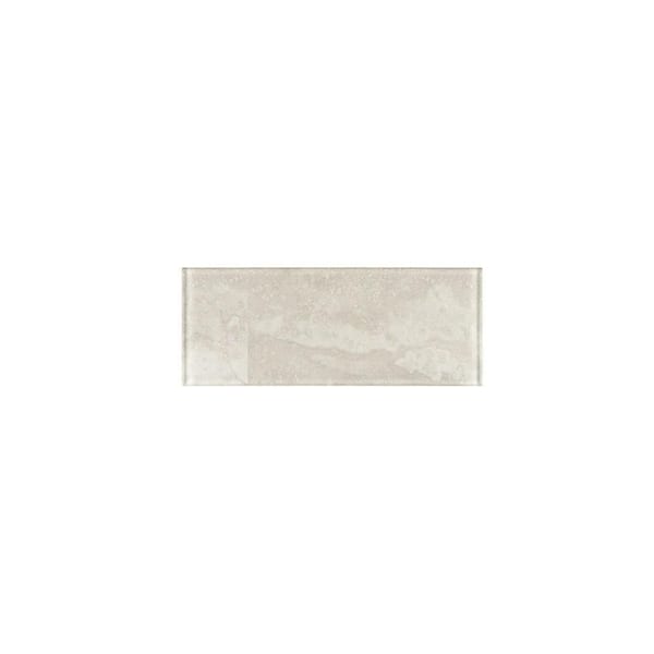 Jeffrey Court Take Home Tile Sample - Blurr Beige 4 in. x 6 in. Subway Gloss Glass