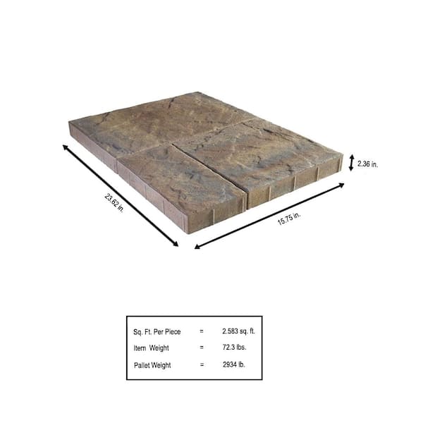 Pavestone Panorama Supra 3-pc 15.75 in. x 15.75 in. x 2.25 in. Cape Cod Blend Concrete Paver (60 Pcs. / 103 Sq. ft. / Pallet)