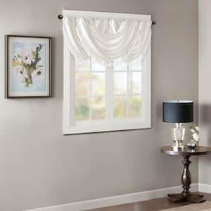 Juline 46 in. L x 38 in. W in White Polyester Light Filtering Valance