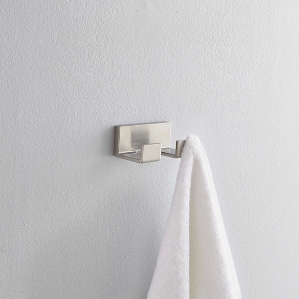 Vero Double Towel Hook Bath Hardware Accessory in Stainless Steel