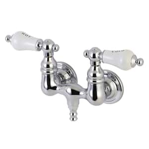 Aqua Vintage 2-Handle Wall-Mount Clawfoot Tub Faucets in Polished Chrome