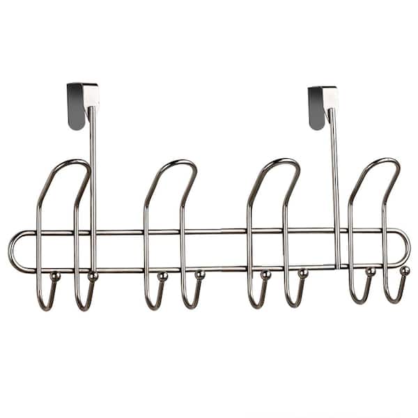 Home Basics 3.5 in. Satin Nickel 5 lbs. Over the Door Hook