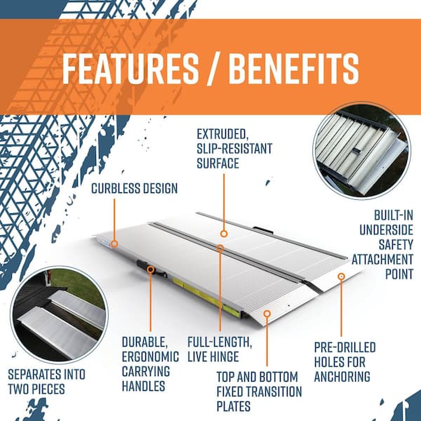TRAVERSE 4 ft. Singlefold Edgeless Aluminum Loading Ramp