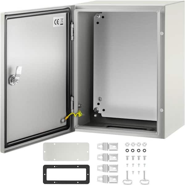1536 cu.in. Electrical Enclosure NENA 4X IP66 Wall Mount Junction Box 16 in. x 12 in. x 8 in. Carbon Steel Screw Cover