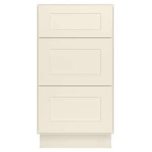 18 in. W x 24 in. D x 34.5 in. H in Antique White Plywood Ready to Assemble Floor Base Kitchen Cabinet with 3 Drawers