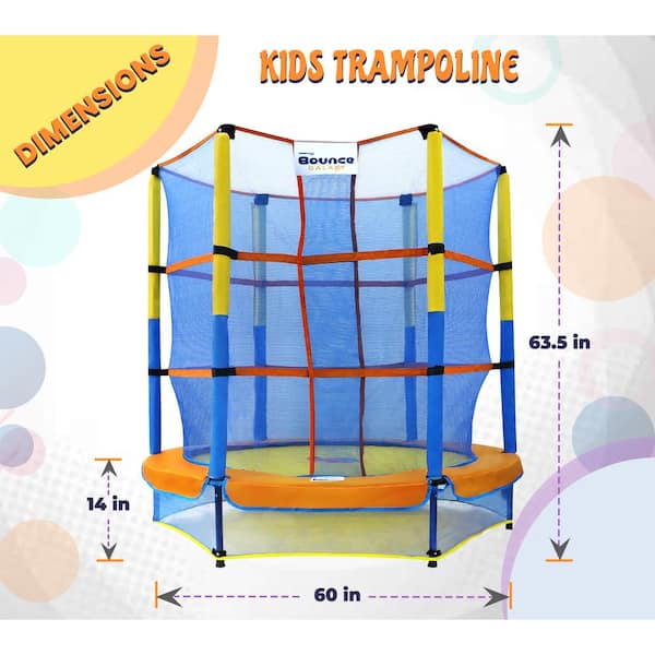 Upper Bounce Bounce Galaxy 60 Inch Indoor Trampoline With Safety Net  Enclosure