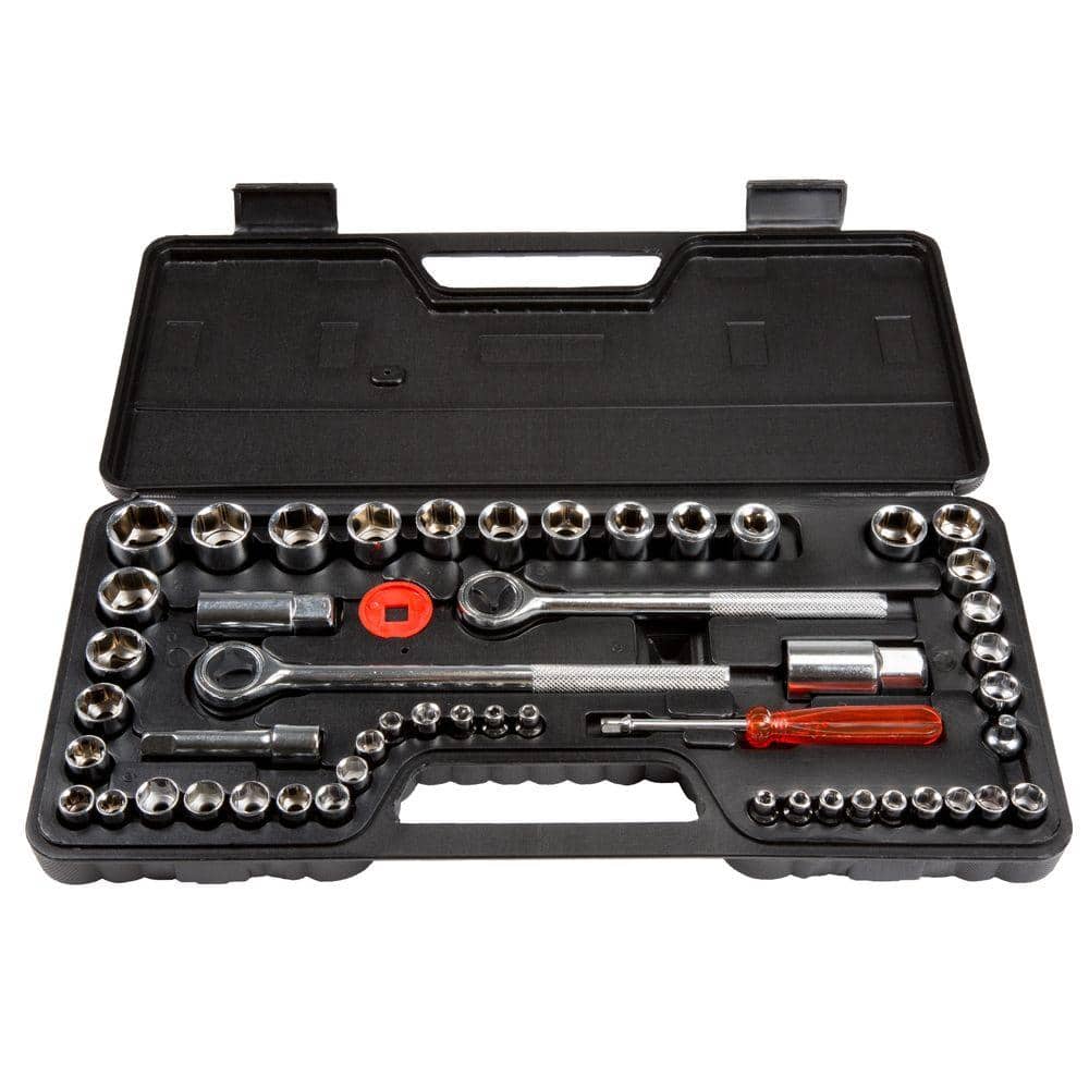 40 Piece 3/8"" And 1/4"" Drive Socket Set Tool Kit Ratchet Wrench Extension 