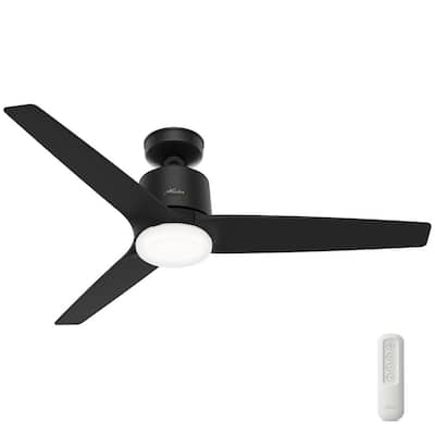 Moxie 52 in. Integrated LED Indoor Matte Black Ceiling Fan with Light Kit and Remote Control