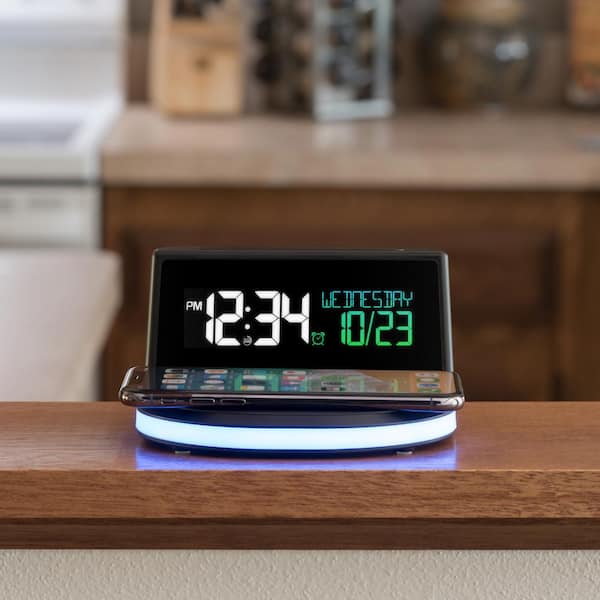 La Crosse Technology Wireless Charging Projection Alarm Clock Temperature 