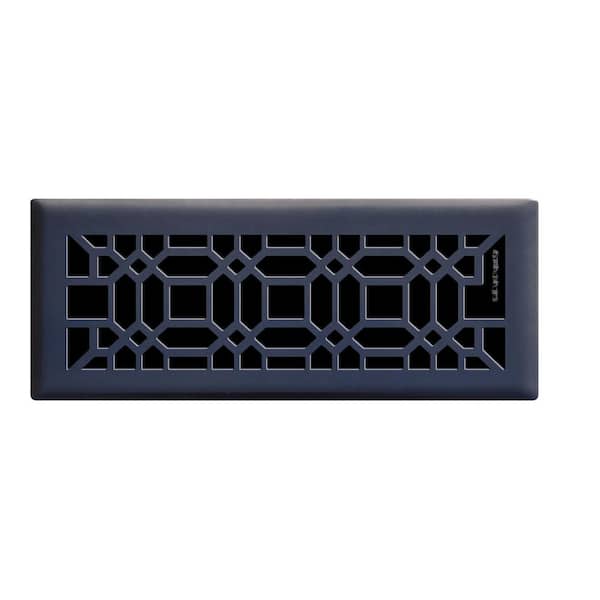 Hampton Bay Oriental 4 in. x 12 in. Steel Floor Register, Matte Black