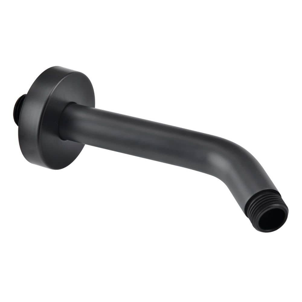 5.9 in. L Wall Mount 1/2 in. NPT Shower Arm with Decorate Cover, Matte Blac
