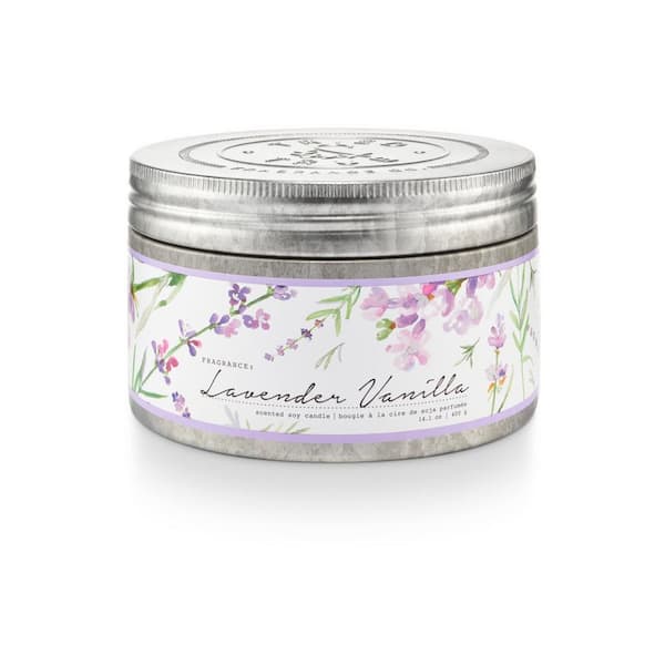 Unbranded 14.1 fl. oz. Lavender Vanilla Large Tin Scented Candle 1-Pack