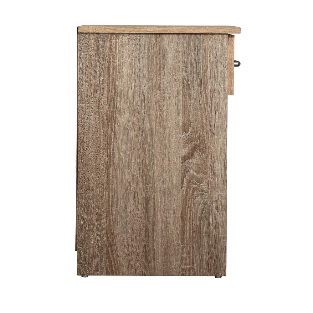 Lindsey Sandalwood 1-Drawer Nightstand with Open Shelf