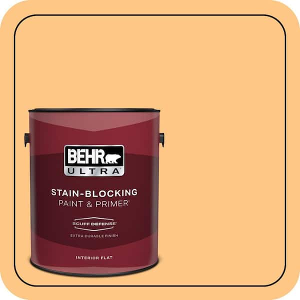 BEHR ULTRA 1 gal. #P240-4 Mango Tango Extra Durable Flat Interior Paint & Primer