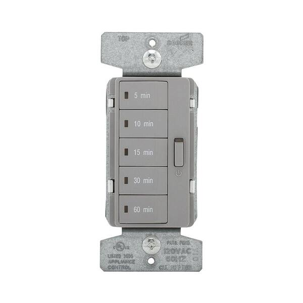 Eaton 1800-Watt 15 Amp 5-Button Minute Timer with Off Single-Pole, Grey