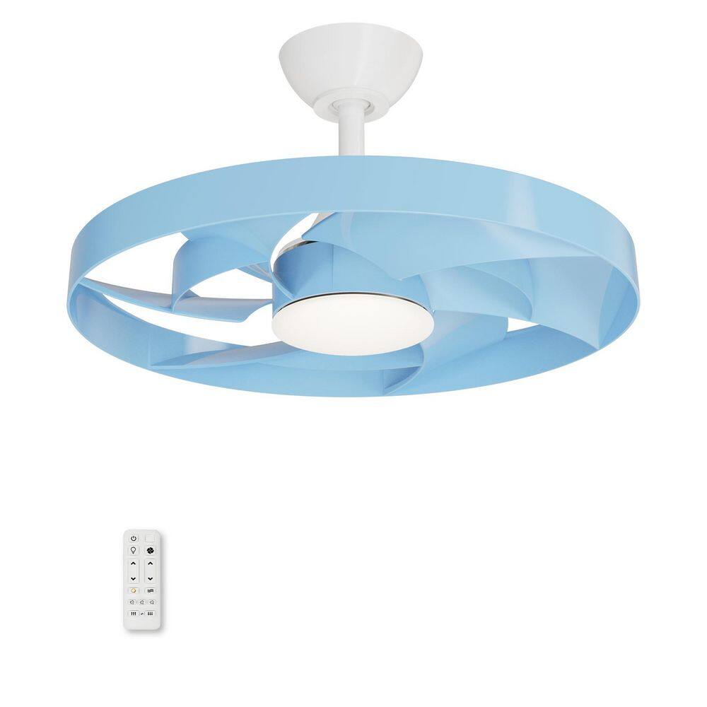 Twinkle 22 in. Indoor White Ceiling Fan with Blue Blade Dimmable Integrated LED Light and Remote Included price history on PriceWatchPro
