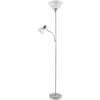 Hampton Bay 71.5 in. Silver Mother/Daughter Floor Lamp with LED Bulb ...