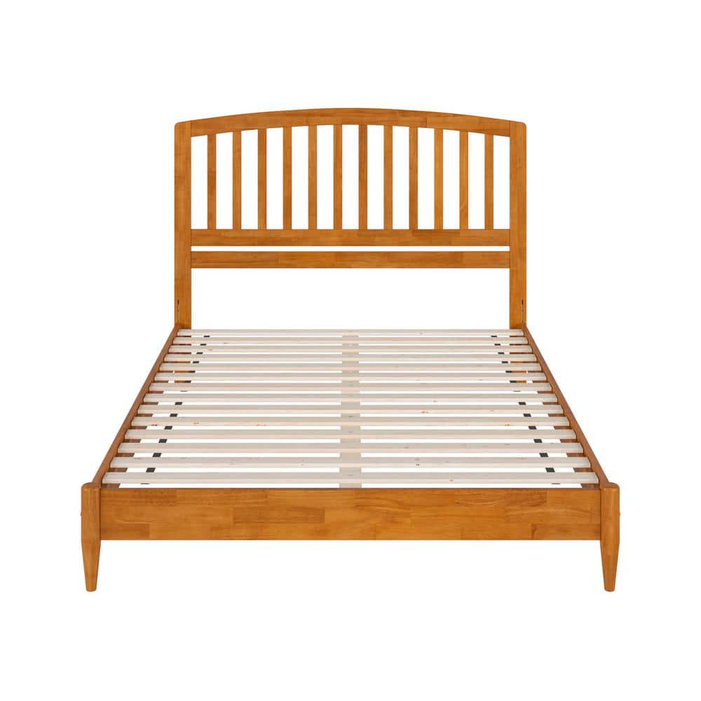 Quincy Light Toffee Queen Wood Platform Bed with Slats