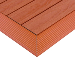 1/6 ft. x 1 ft. Quick Deck Composite Deck Tile Outside Corner Fascia in Madrid Red (2-Piece/Box)