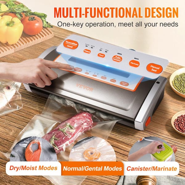 GCP Products GCP-US-579361 Vacuum Sealer Machine, 80Kpa Stainless Steel  Automatic Food Sealer Machine For Food Preservation Storage With Air Sealing  Sys…