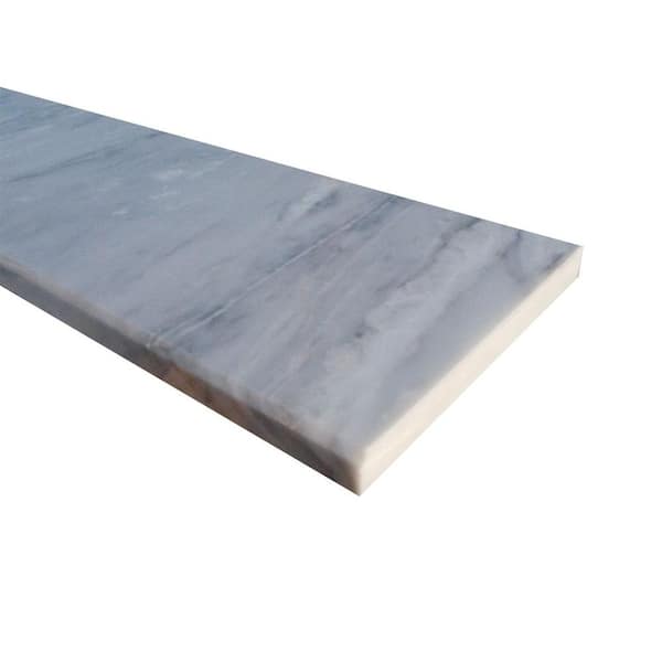 MSI White Single Bevelled 6 in. x 54 in. Polished Marble Threshold Tile Trim (4.5 ln. ft./Each)