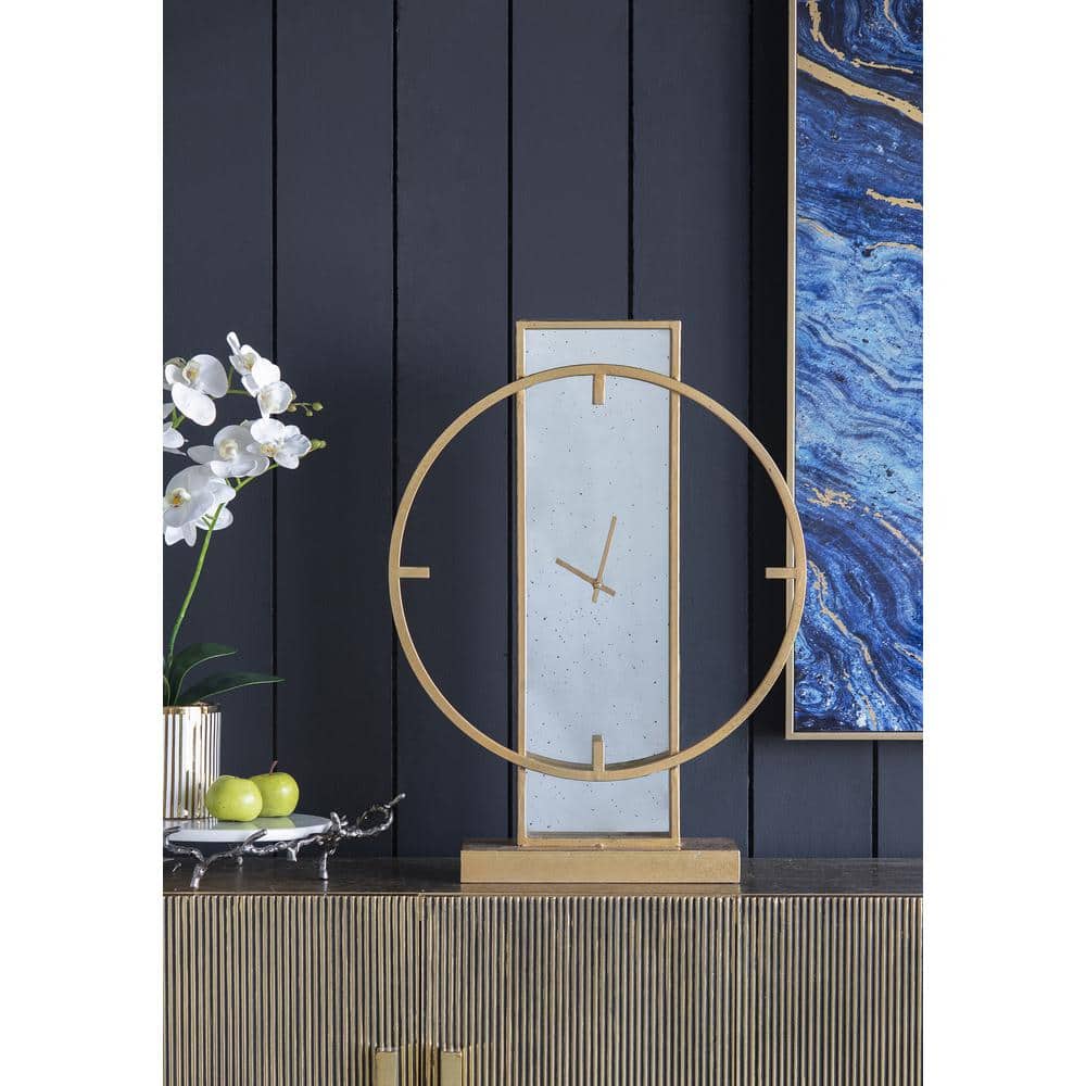 A and B Home Gold Modern Chic Table Clock 43984-DS - The Home Depot