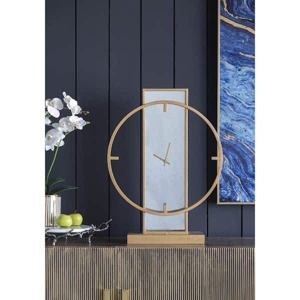 A and B Home Gold Modern Chic Table Clock