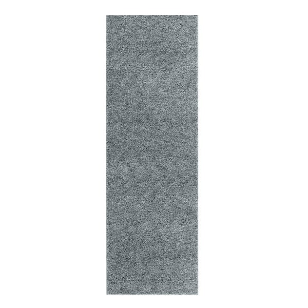 Garvee Gray 2 ft. x 6 ft. Shag Solid Rug