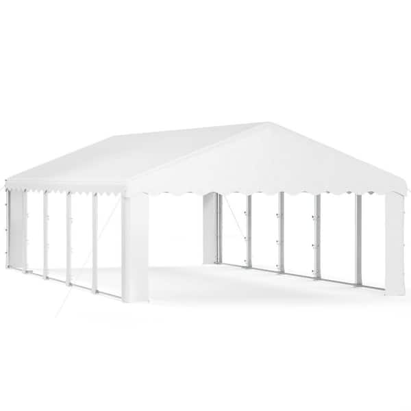 16 ft. x 32 ft. Heavy Duty Party Tent Gazebo with Removable Sidewall Windows and Storage Bags for Events Weddings, White