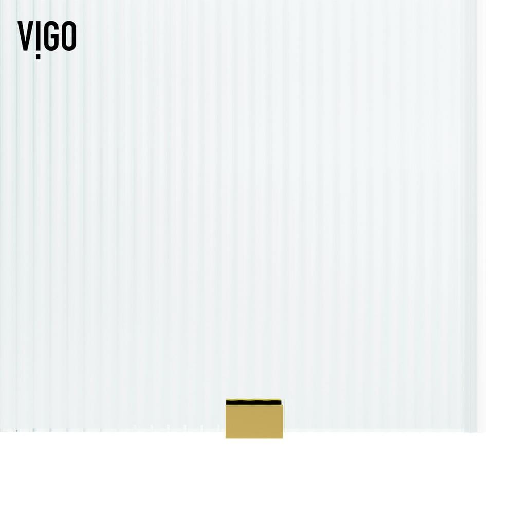 Matte Brushed Gold Frameless Sliding Shower Door with Fluted Glass