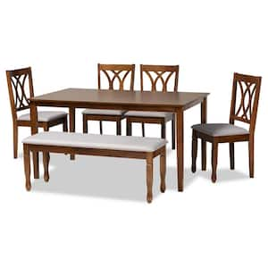 Reneau 6-Piece Grey and Walnut Dining Set