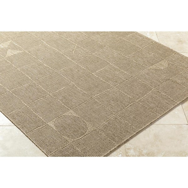 Sandra SDR-2319 Brown 6 ft. x 9 ft. Machine Woven Area Rug