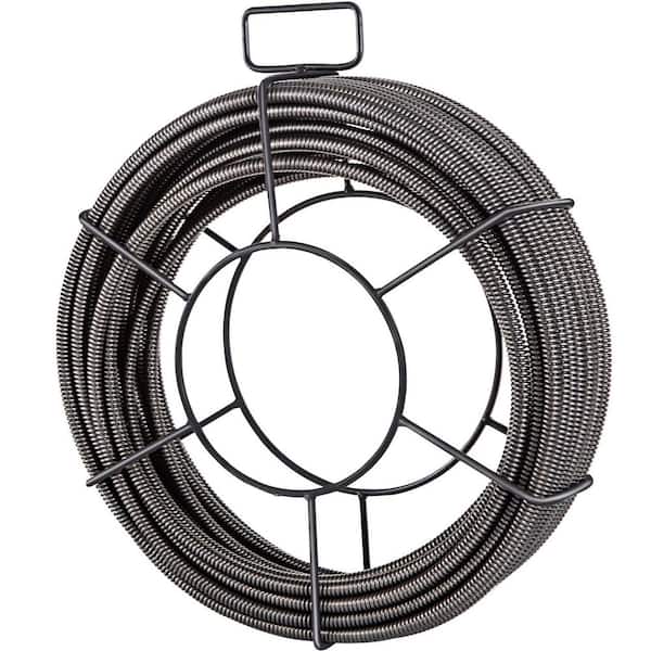 Drain Cleaning Cable 50 ft. x 3/8 in. Solid Core Cable Sewer Cable Drain Auger Cable Cleaner Snake Clog Downspout Steel